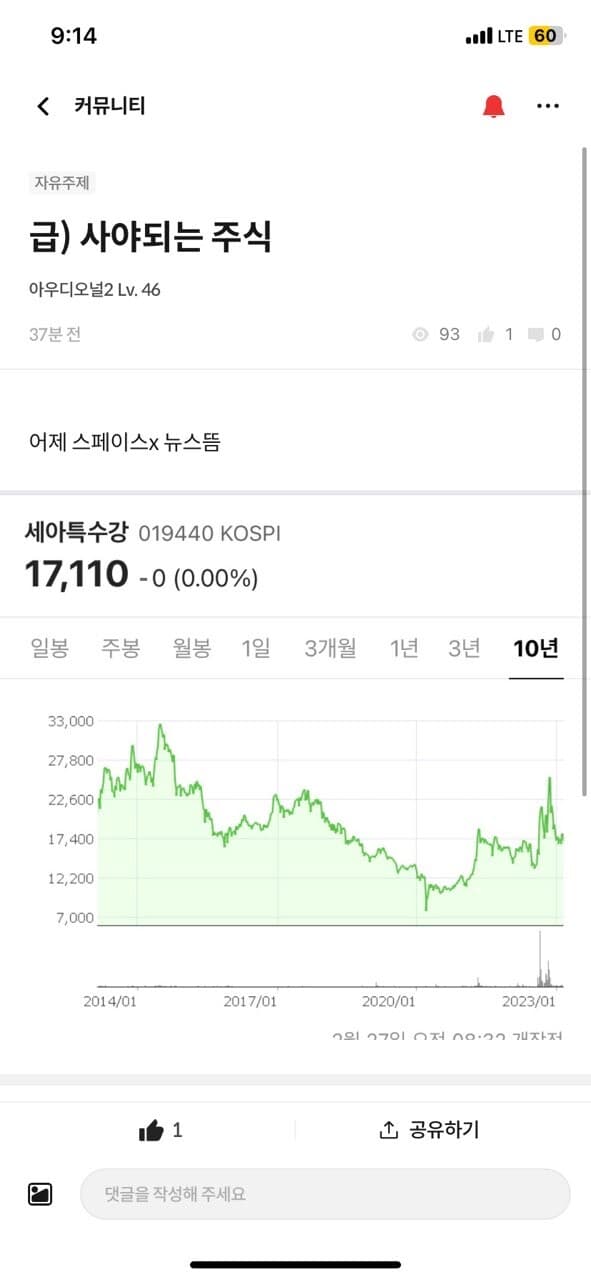 내글 보고 주식 샀으면 대박났지  게시글 썸네일