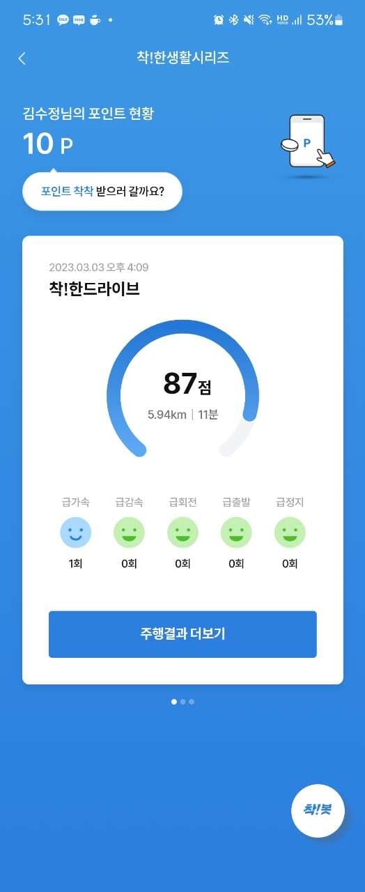 [착!한 드라이브] 점수 인증합니다~~ 게시글 썸네일