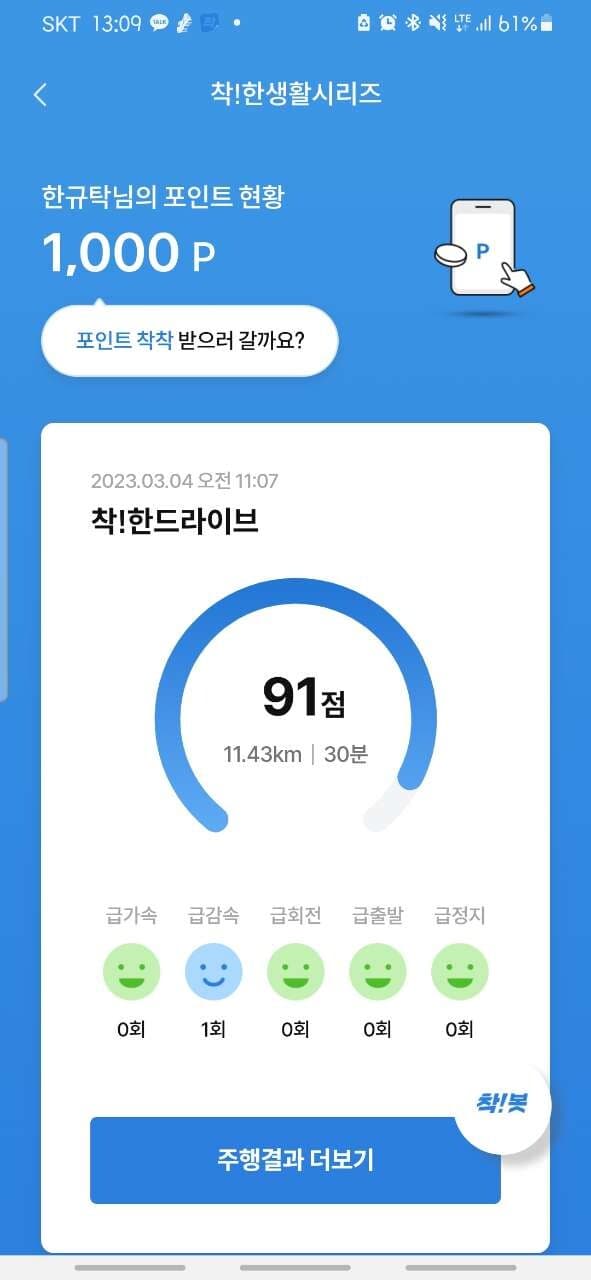 [착!한드라이브] 제 운전 점수는요~~ 게시글 썸네일