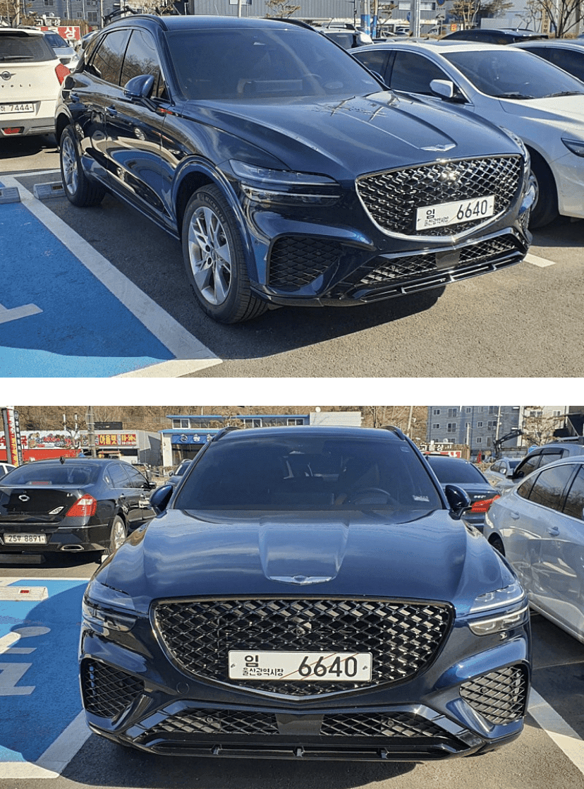 오늘 양평 스타벅스에서 포착된 GV70 로얄 블루 입니다  게시글 썸네일