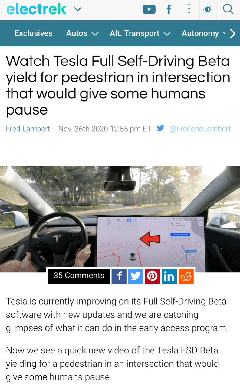 테슬라 풀자율주행—보행자 멈춤 기능 게시글 썸네일