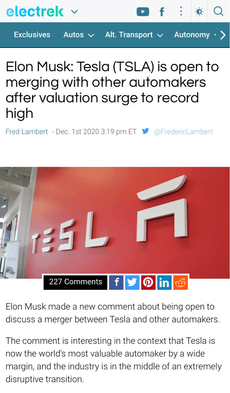 Elon Musk 테슬라 합병썰...? 게시글 썸네일