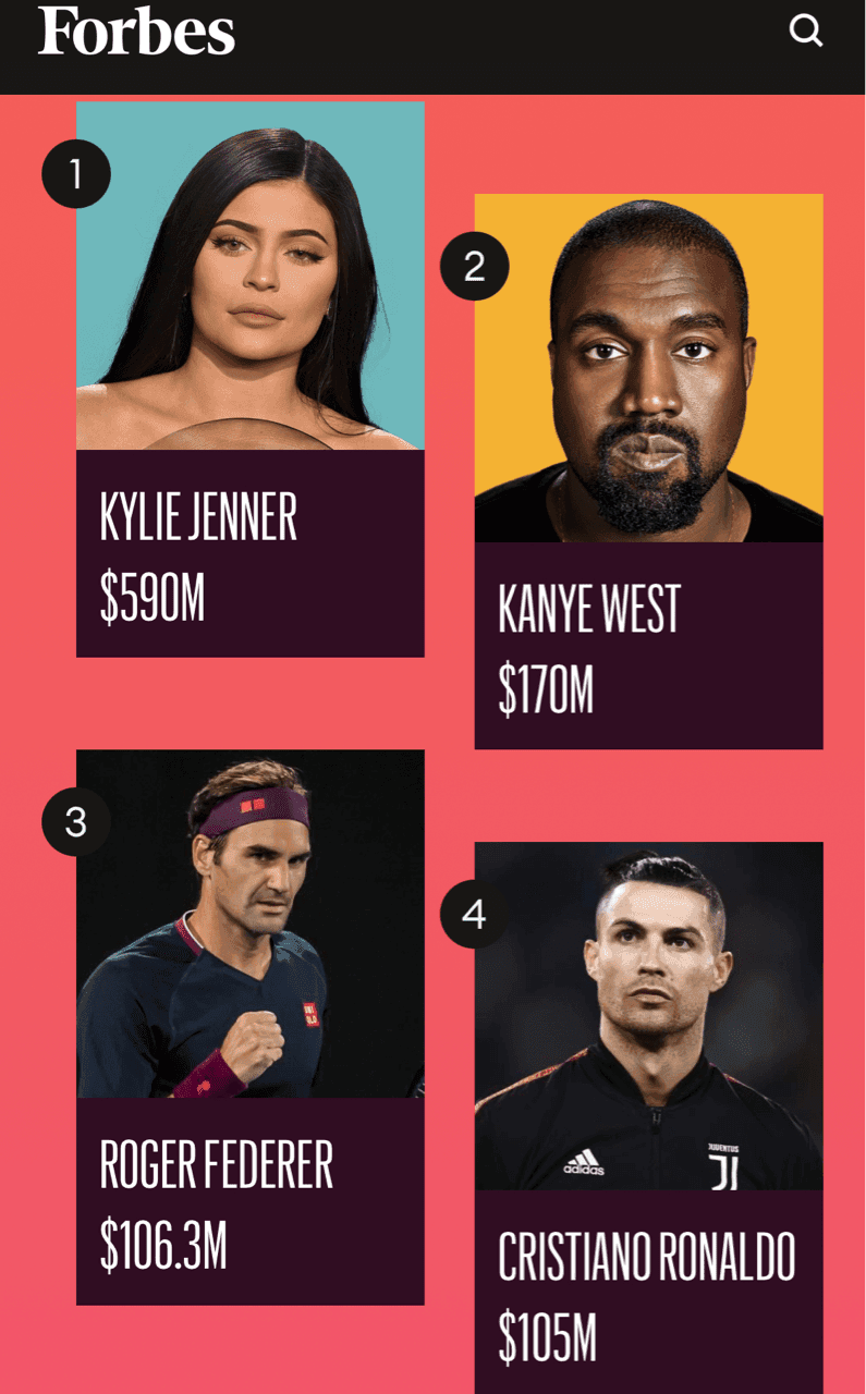 2020세계 셀럽(연예,스포츠)?연수입 top10 게시글 썸네일