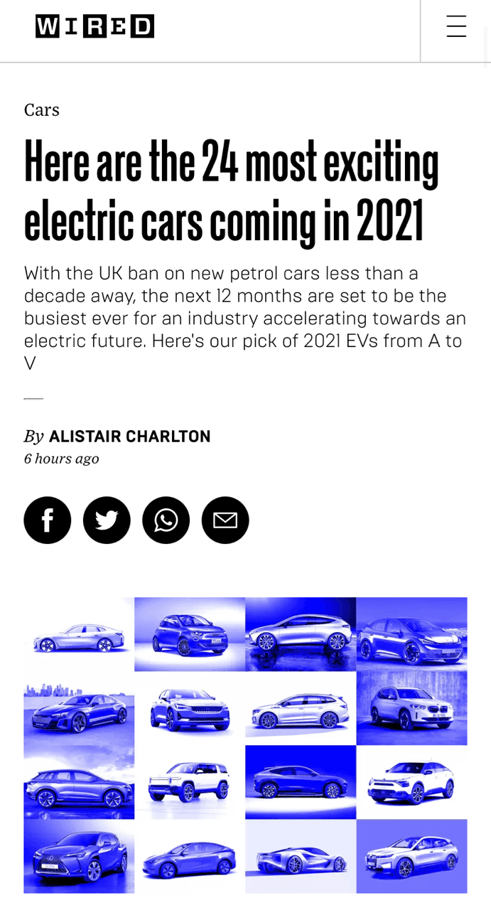 2021 가장 짜릿함을 줄 전기차 24종 —1부— 게시글 썸네일