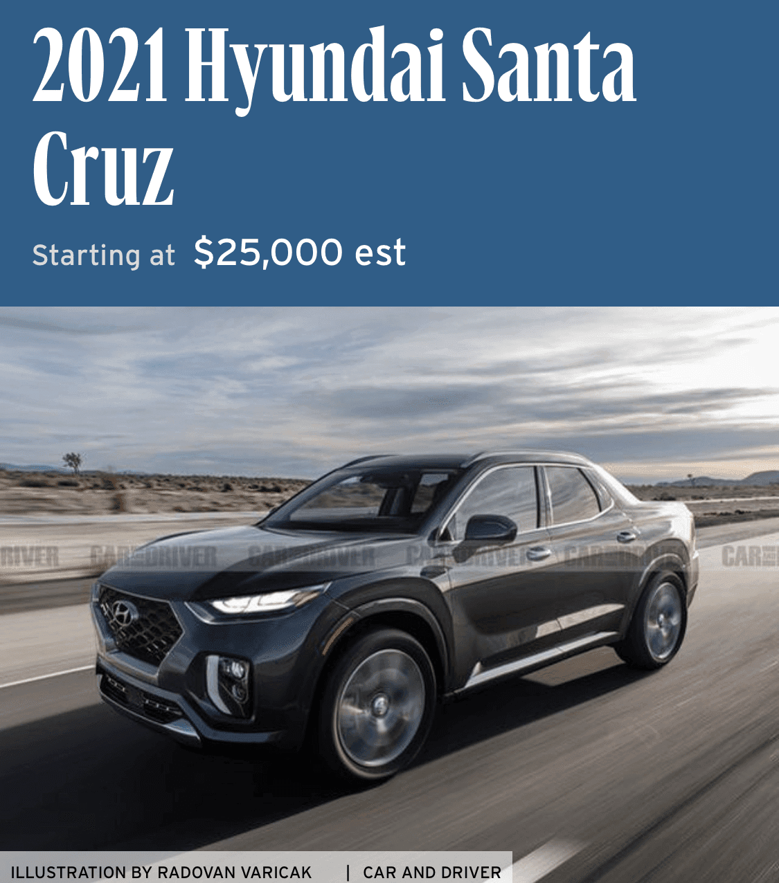 현대?산타크루즈 픽업트럭2021생산예정 게시글 썸네일