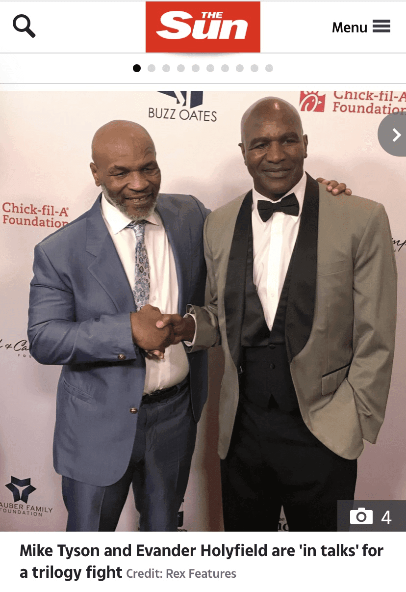 (비차량) 타이슨 VS 홀리필드 3차전 성사? 게시글 썸네일