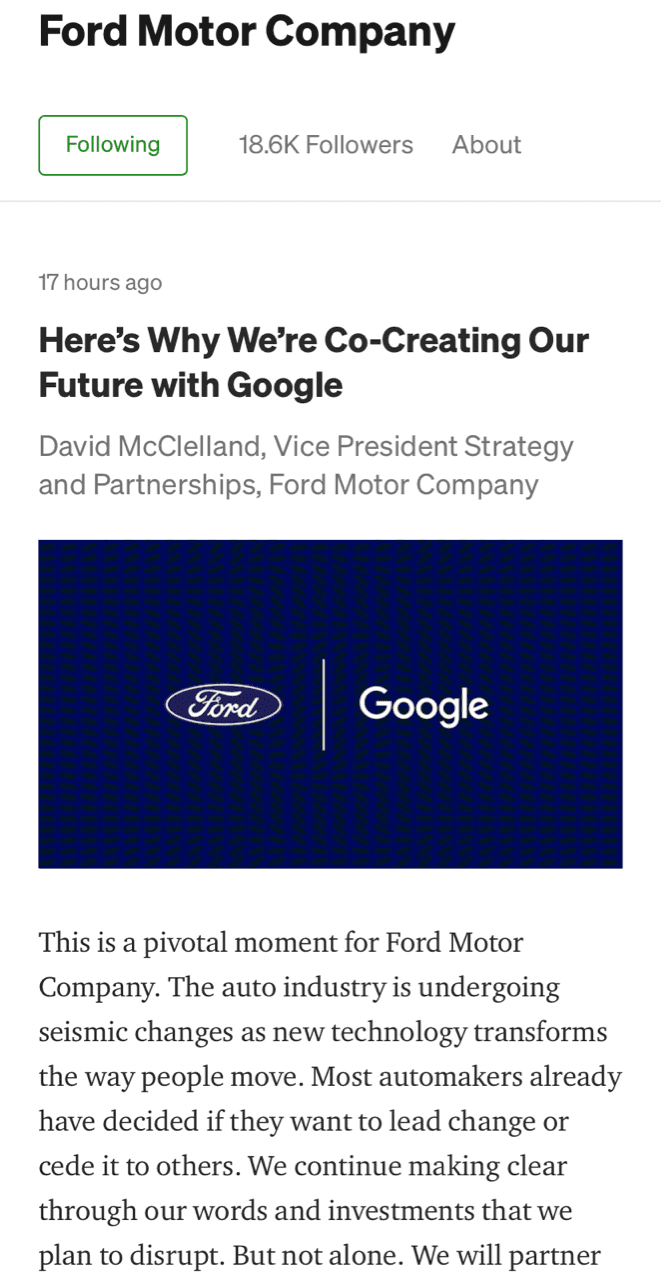 포드와 구글이 뭉쳤습니다  게시글 썸네일