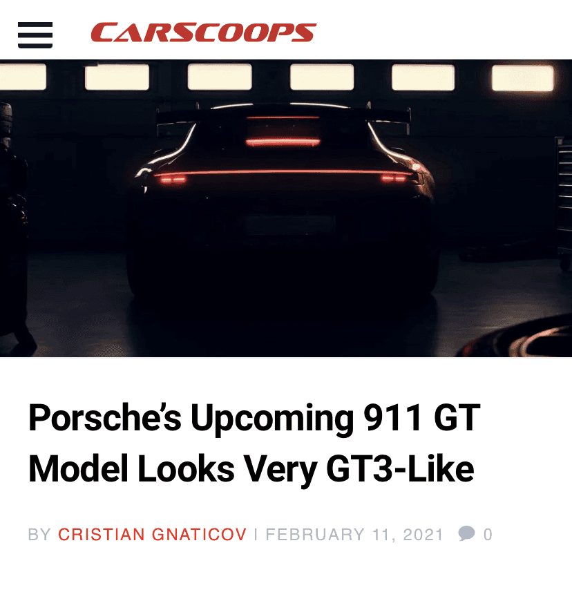 포르쉐—뉴 911 GT—공개 임박 게시글 썸네일