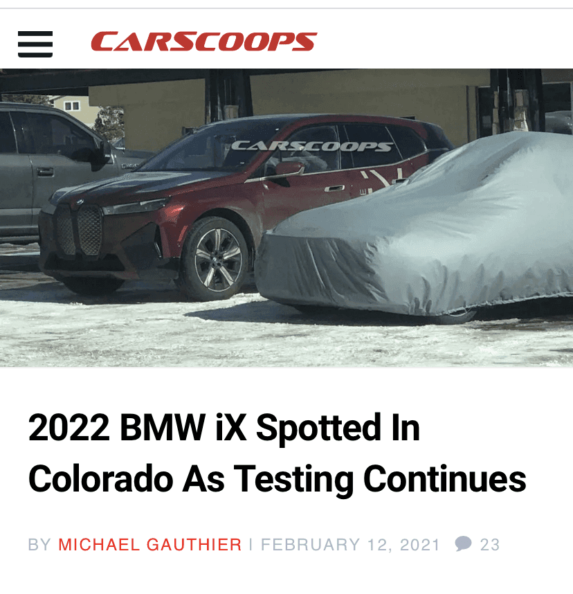 BMW iX 길거리에서 포착  게시글 썸네일