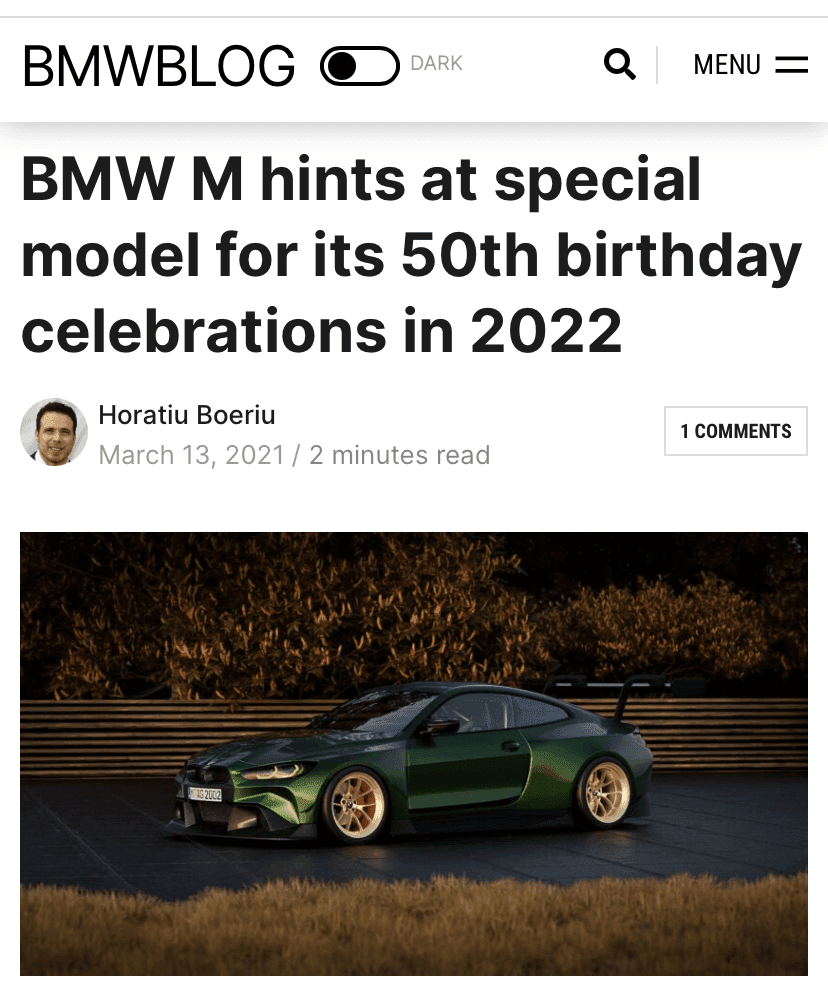 BMW M 50주년 스페셜 모델 예상 -2- 게시글 썸네일