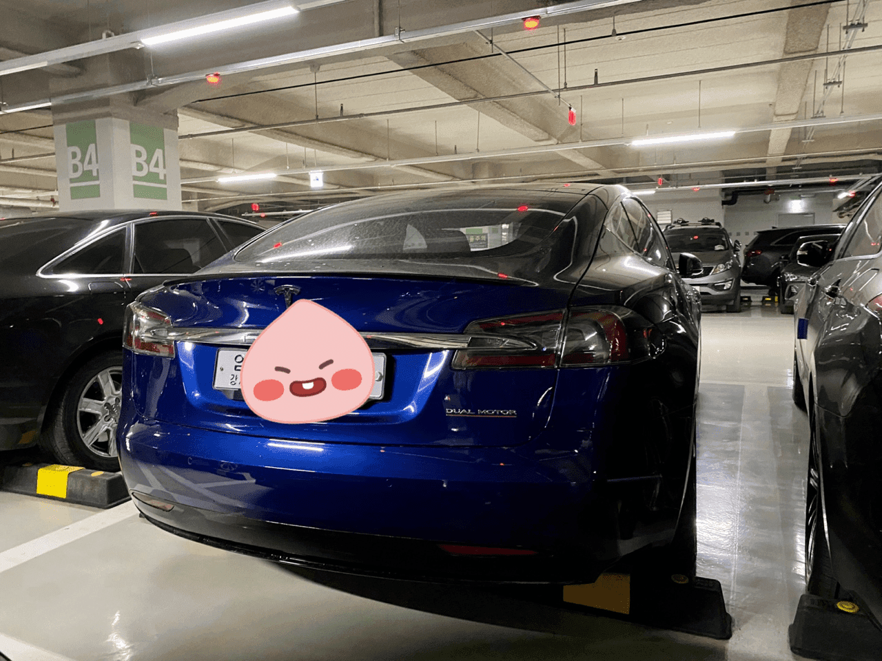 주차장에서 수상한 테슬라를 목격했습니다. 게시글 썸네일