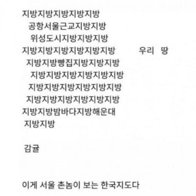 [비차량/유머]서울사람의 한국지도 게시글 썸네일
