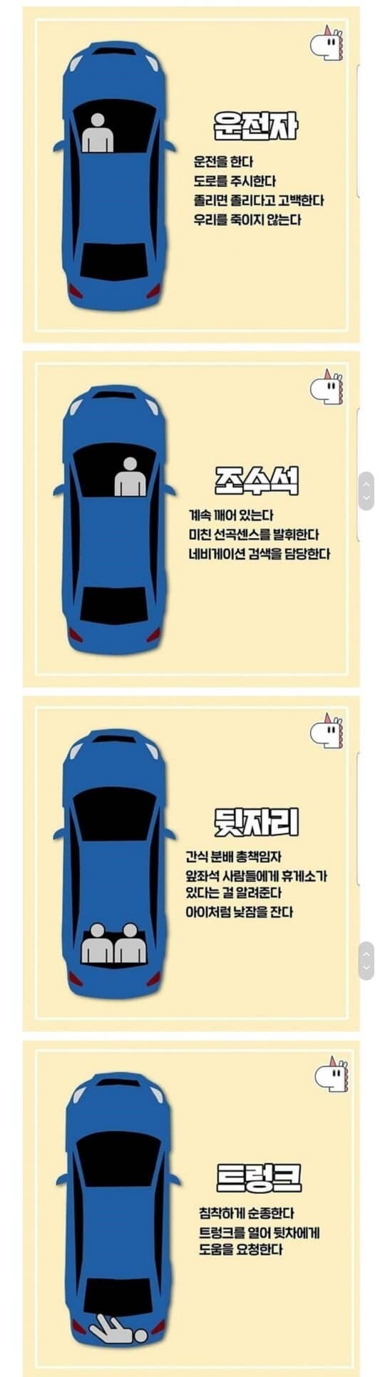 자동차 탑승 위치별 역활 ㅋ 게시글 썸네일