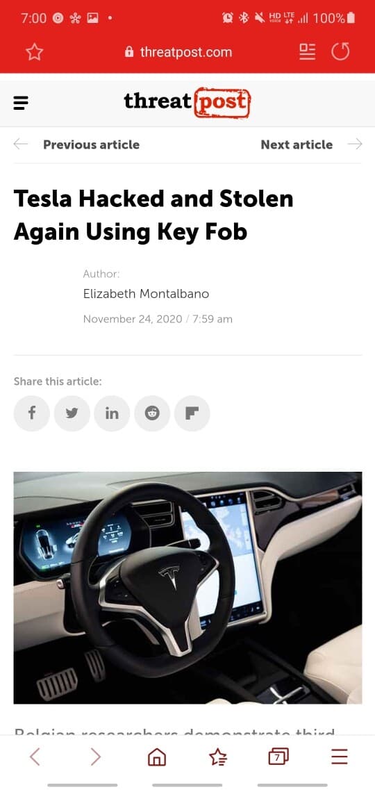 테슬라 모델 X 해킹 시연 게시글 썸네일