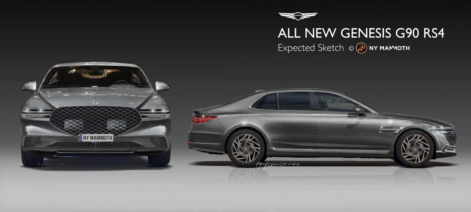 제네시스 G90 플체인지 옆모습 예상도 게시글 썸네일