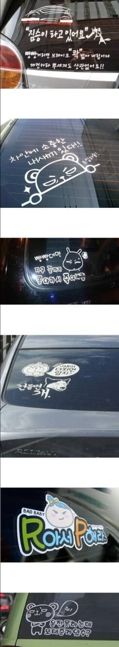 자동차 뒷유리 스티커 종류 ? 게시글 썸네일
