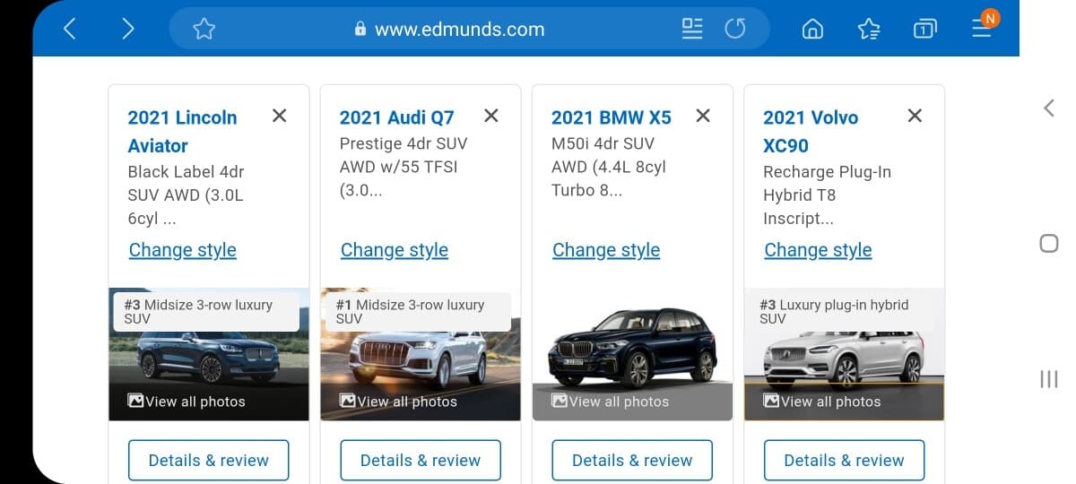 프리미엄 대형 SUV 비교 게시글 썸네일