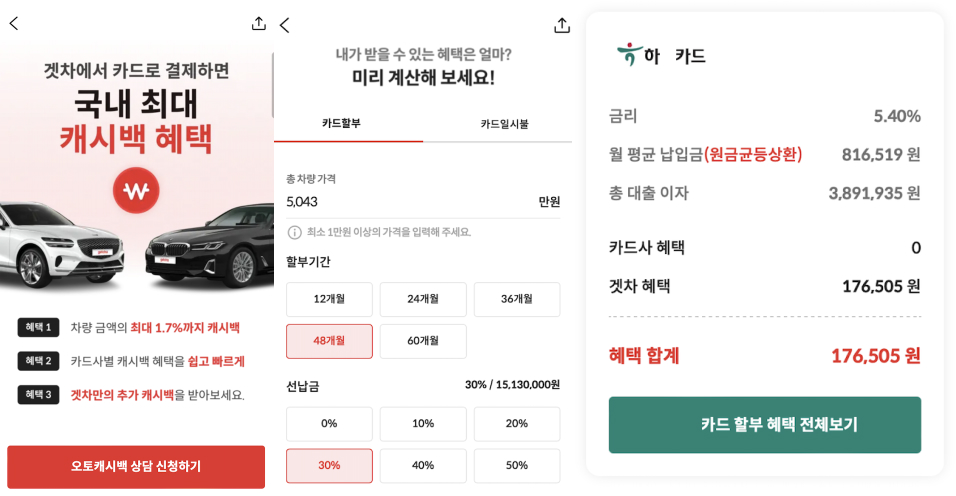 신차 할부 금리, 신차 오토캐시백, 신차 카드할부, 신차 할인, 겟차 